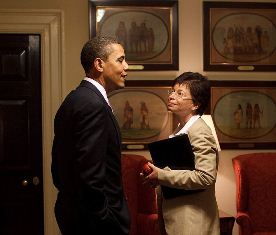 President Barack Obama with Valerie Jarrett